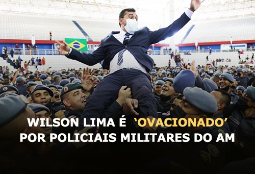 Governador Wilson Lima é ovacionado e carregado pelos novos policiais aprovados em concurso